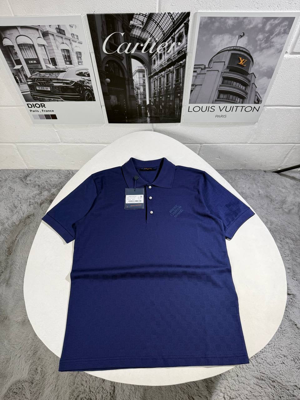 LVE DAMIER POLO NAVY