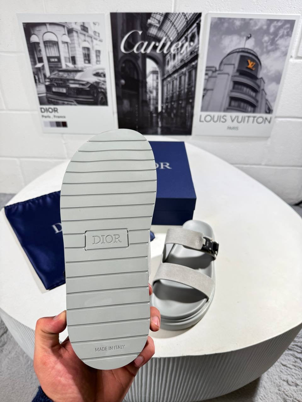 IOR AQUA SANDAL GREY SUEDE