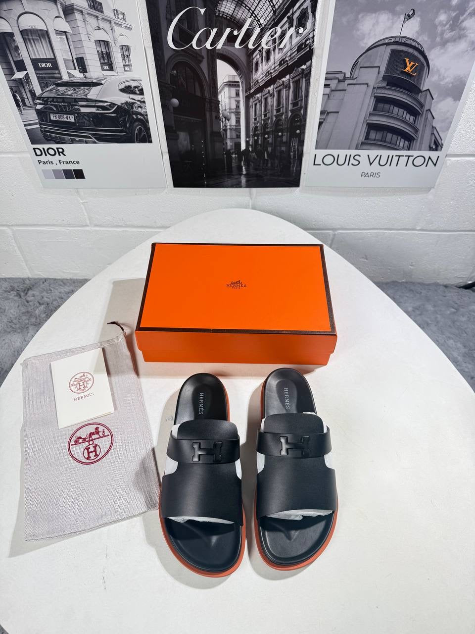 HRMS SANDALS BLACK LEATHER