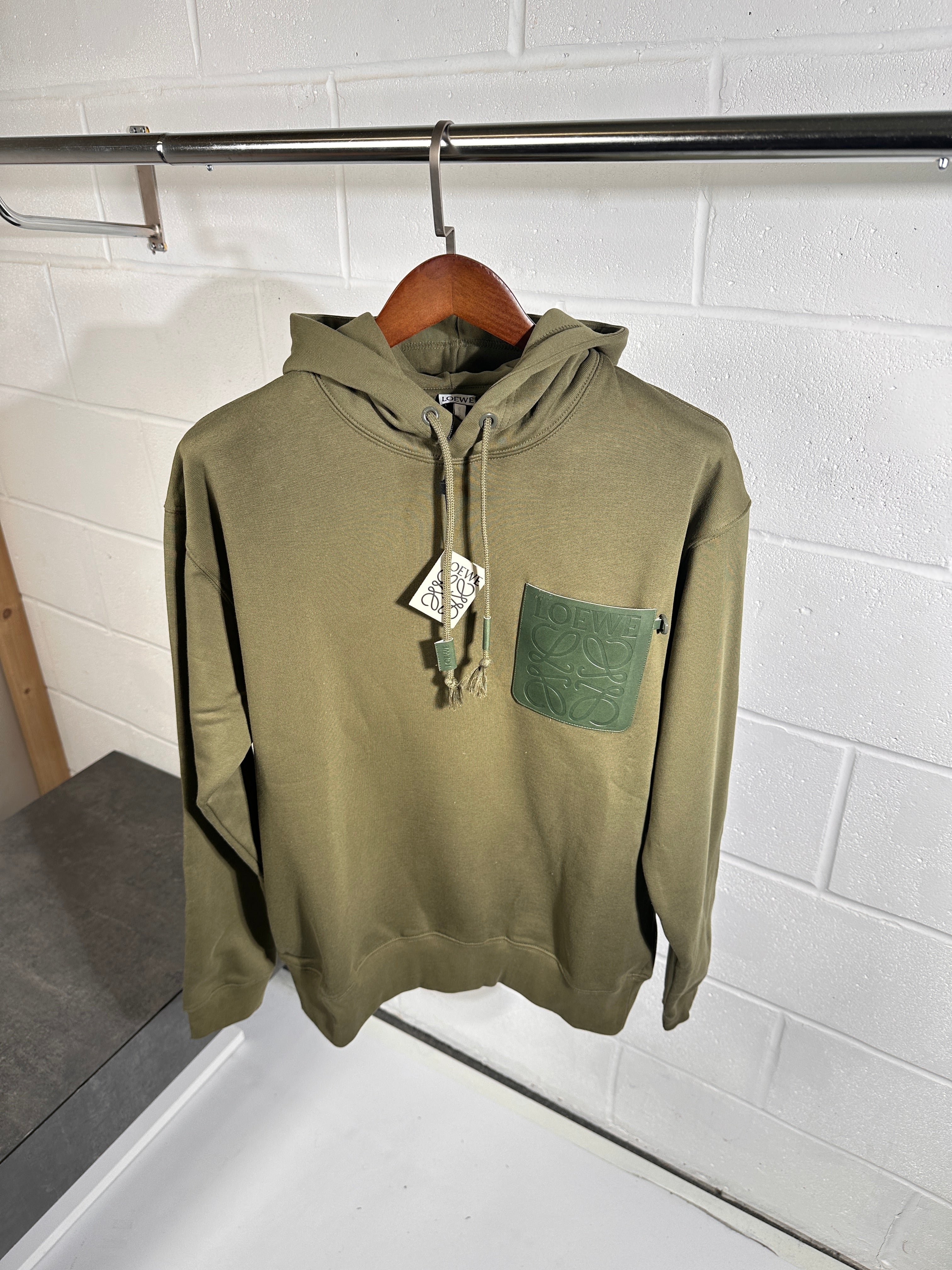 Sweat à capuche Loewe gris vert