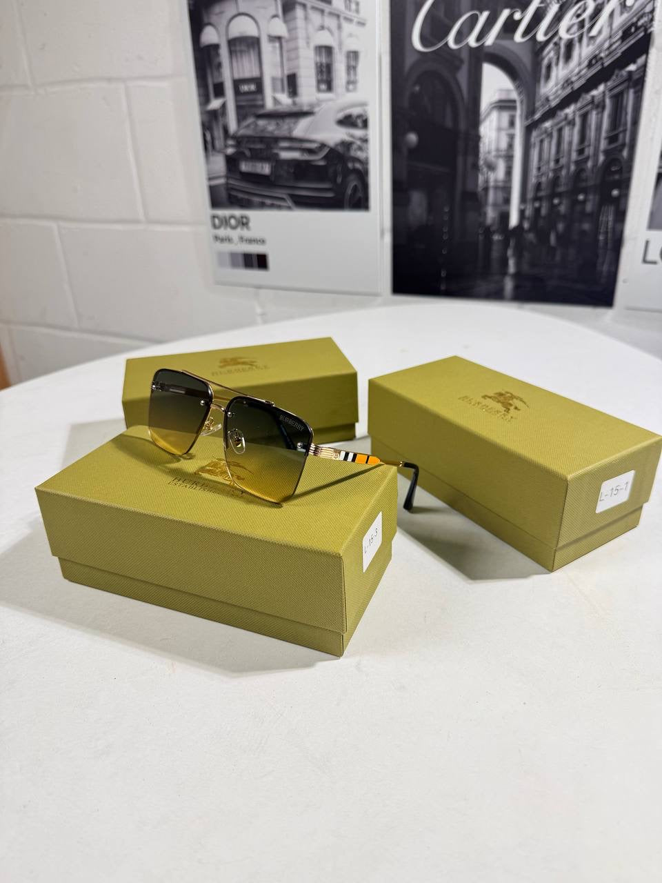 BURB SUNGLASSES GOLD MEN