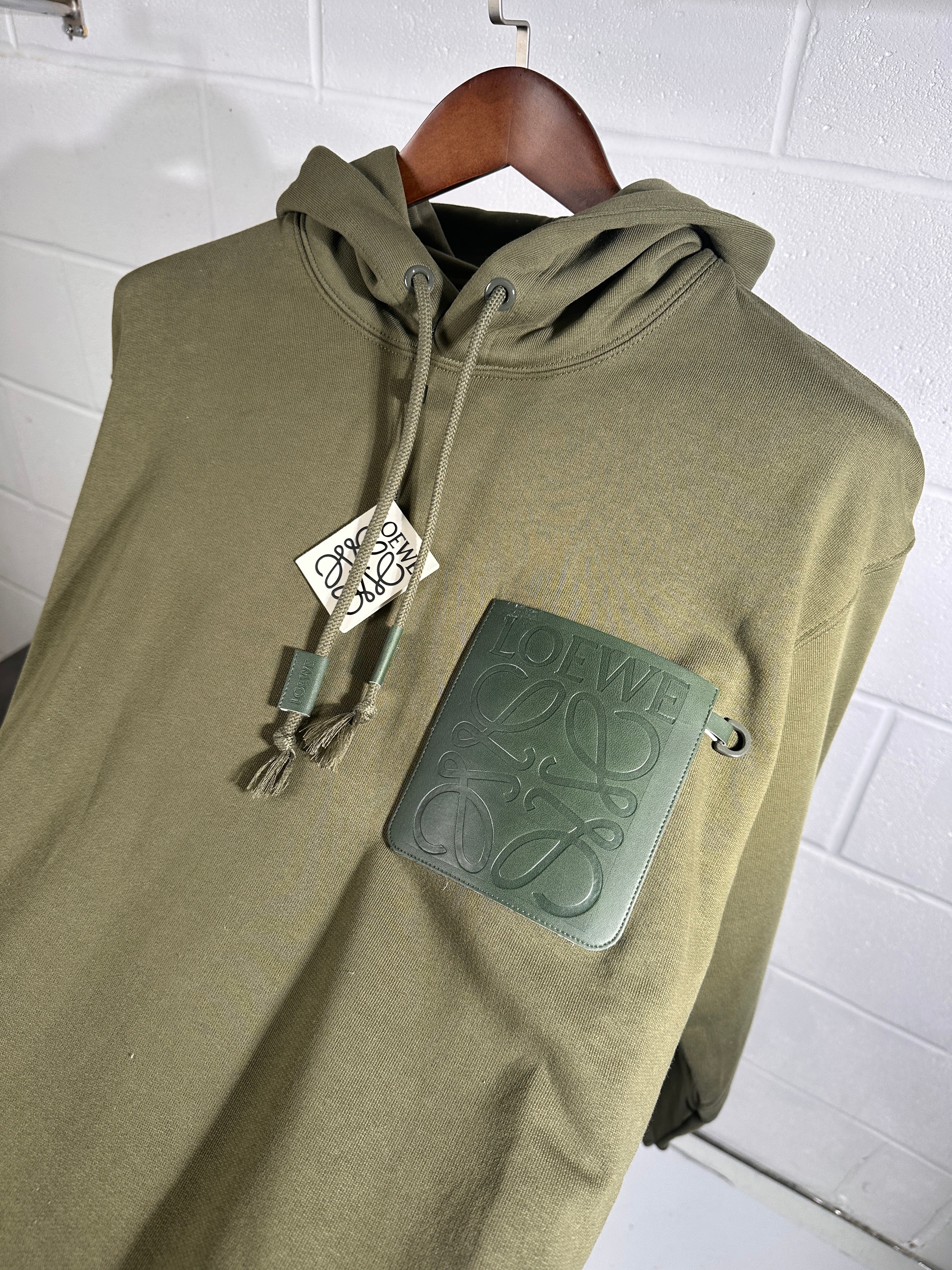 Sweat à capuche Loewe gris vert