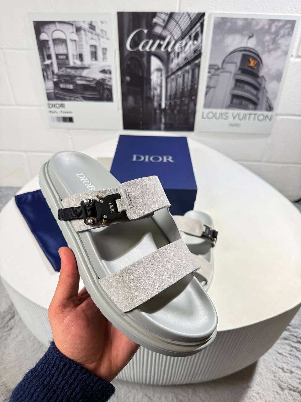 IOR AQUA SANDAL GREY SUEDE