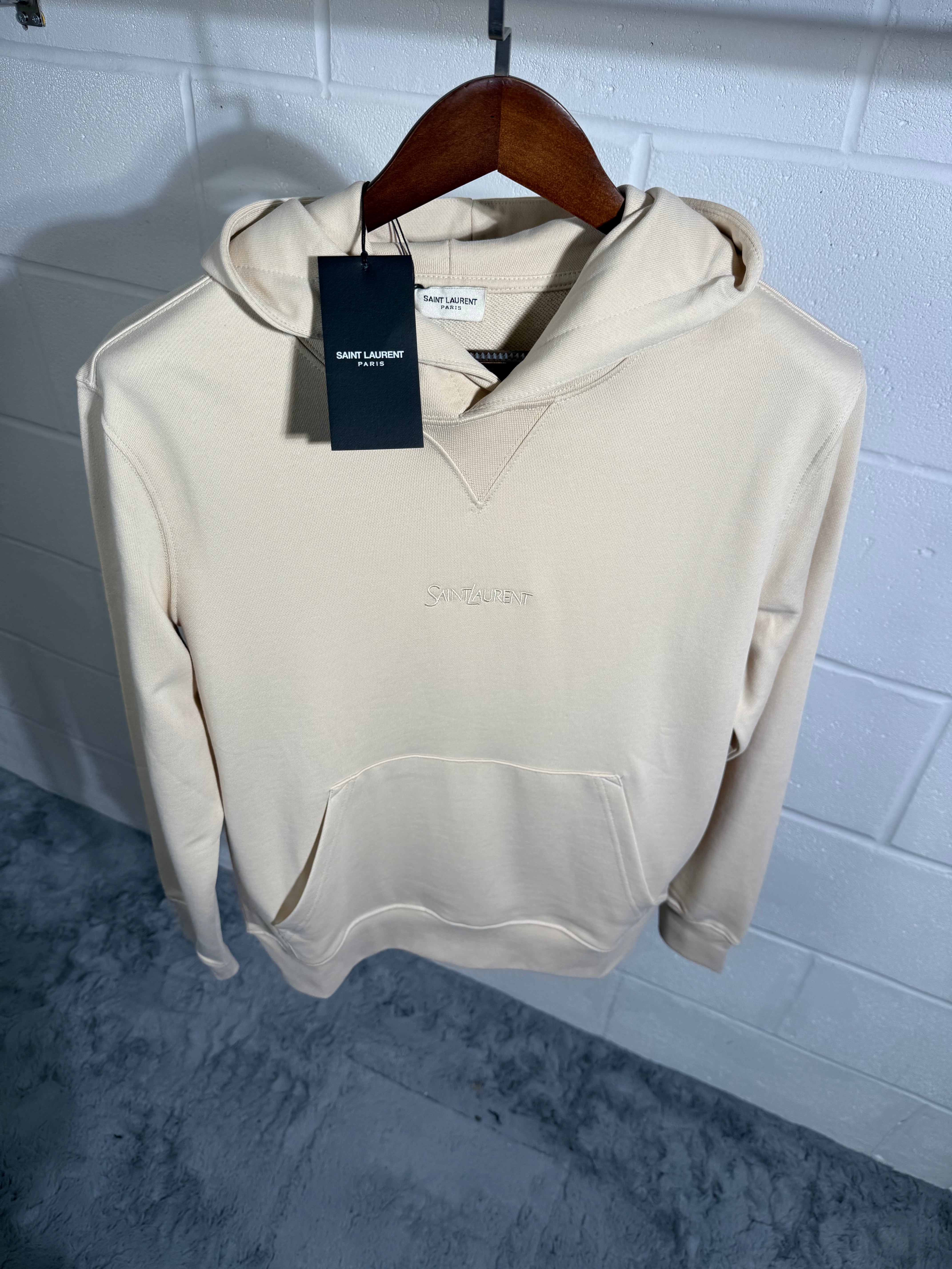 Sweat à capuche Saint Laurent beige