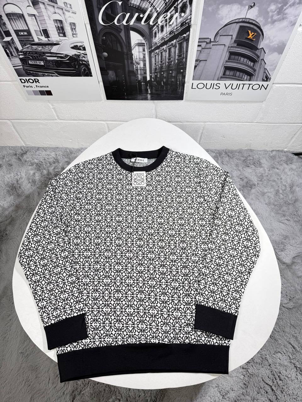 LOWE PATTERN SWEATSHIRT WHITE
