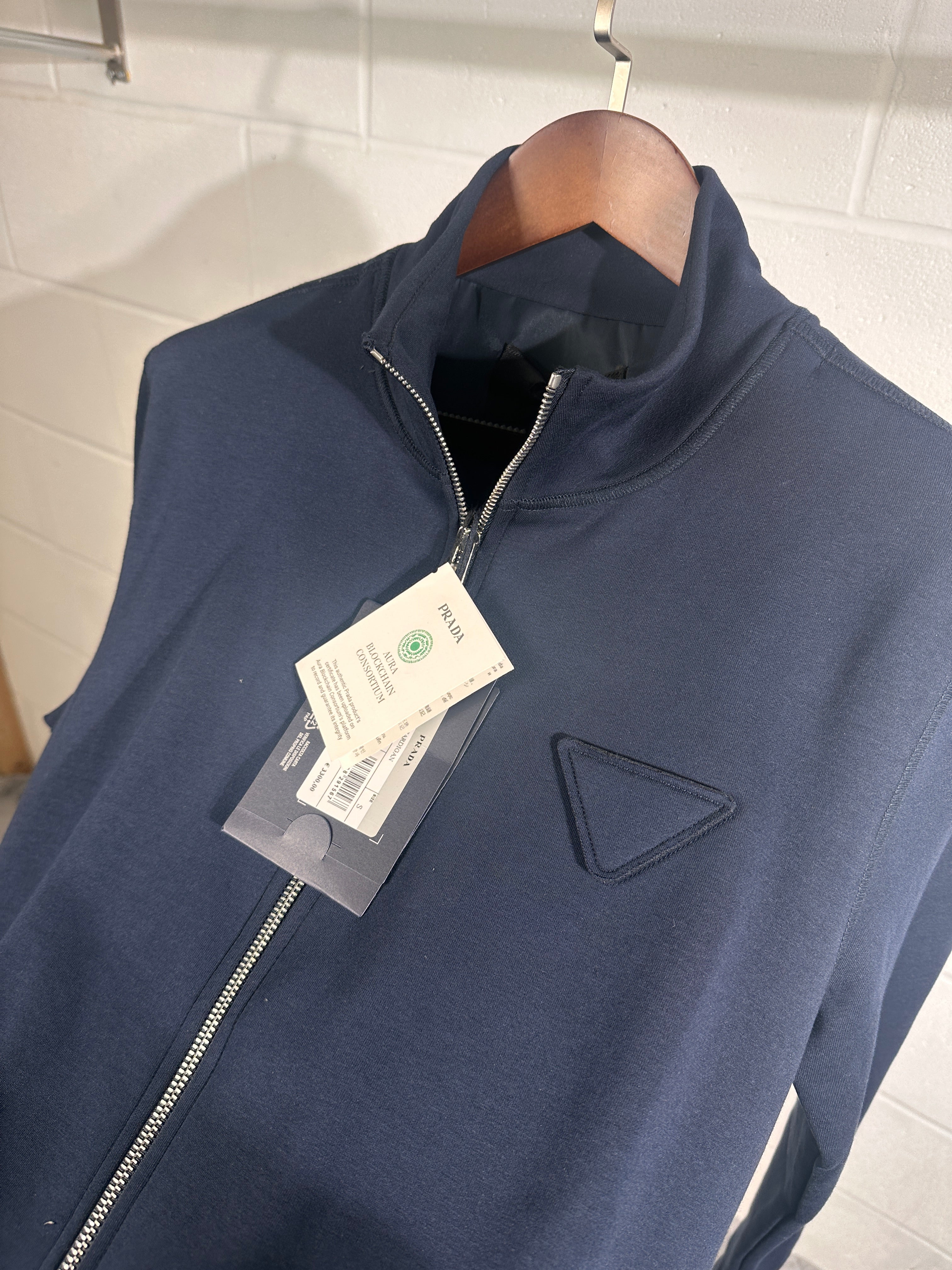 Cardigan Prada zippé bleu marine