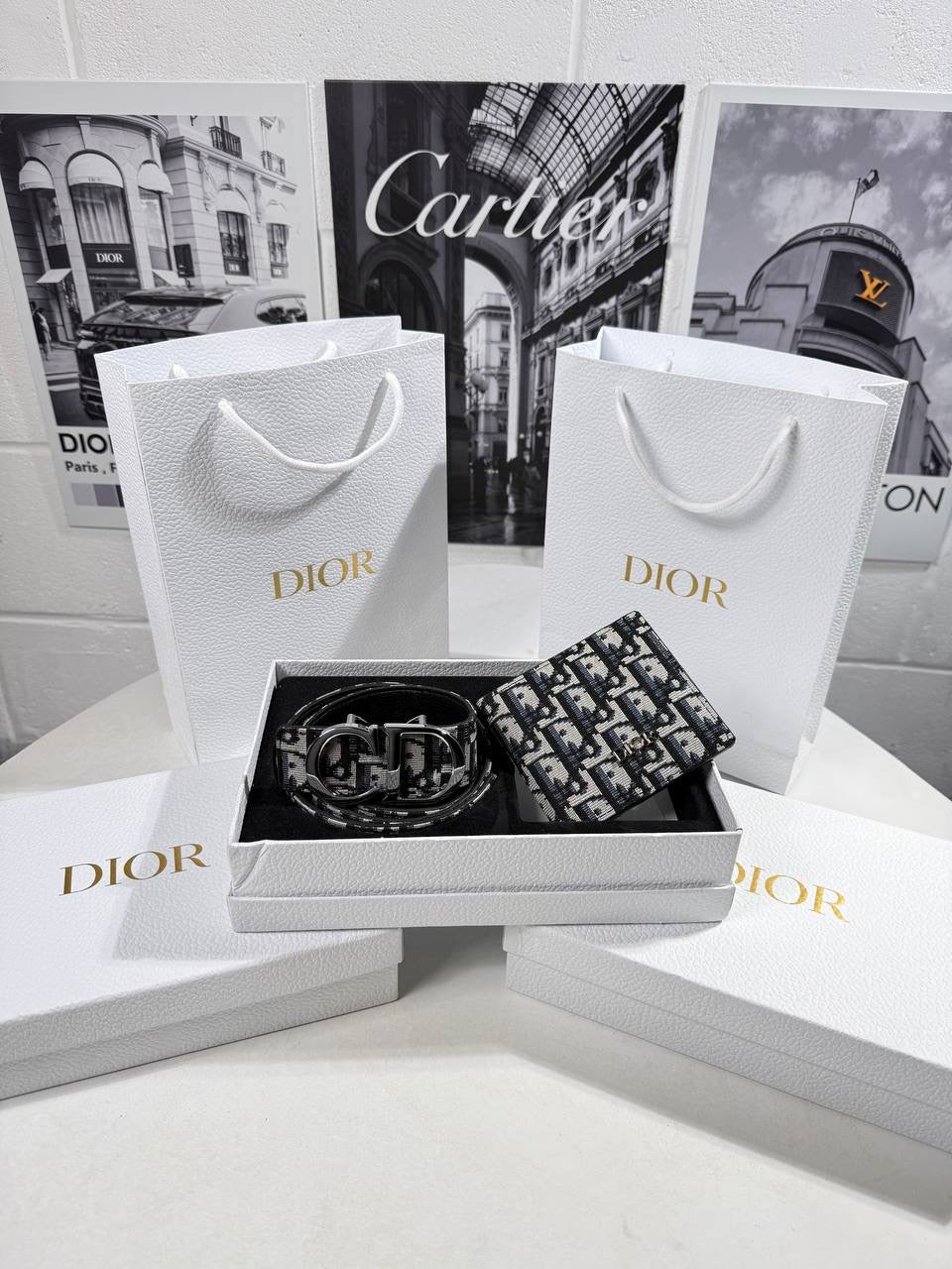 CD REVERSIBLE BELT & WALLET GIFT SET #9