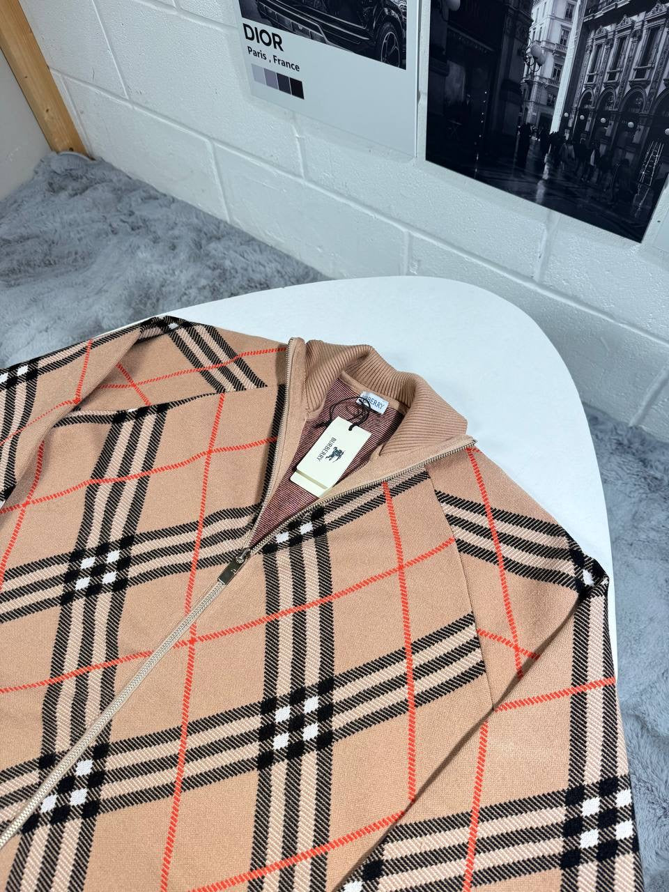 BURB CHECKED CARDIGAN KNITTED