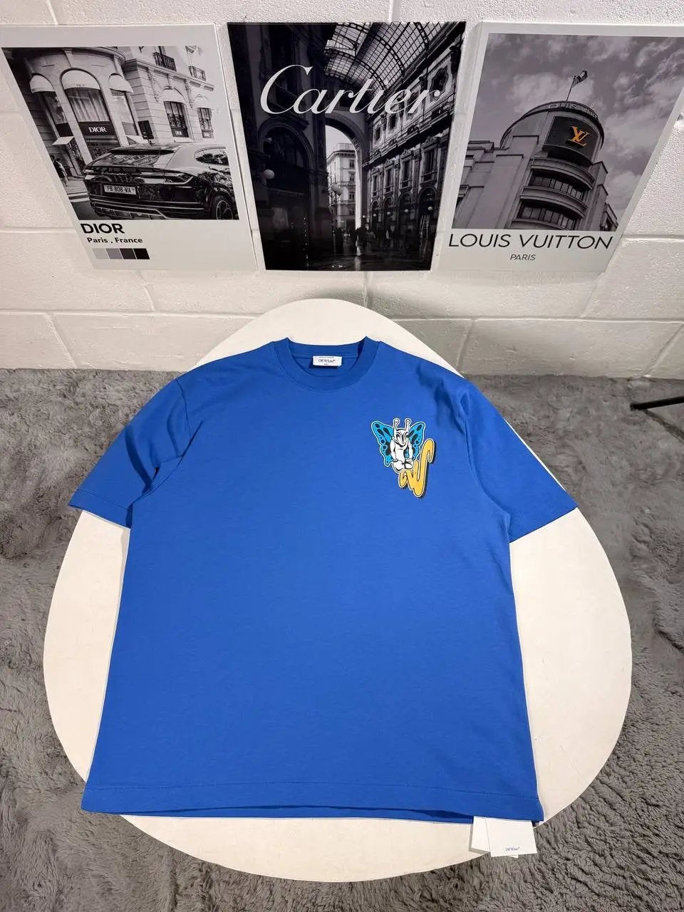 OFF W TSHIRT BLUE Stock supplier
