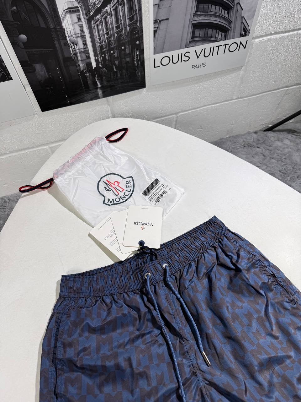 MNCLR MONOGRAM PRINT SWIM SHORTS NAVY