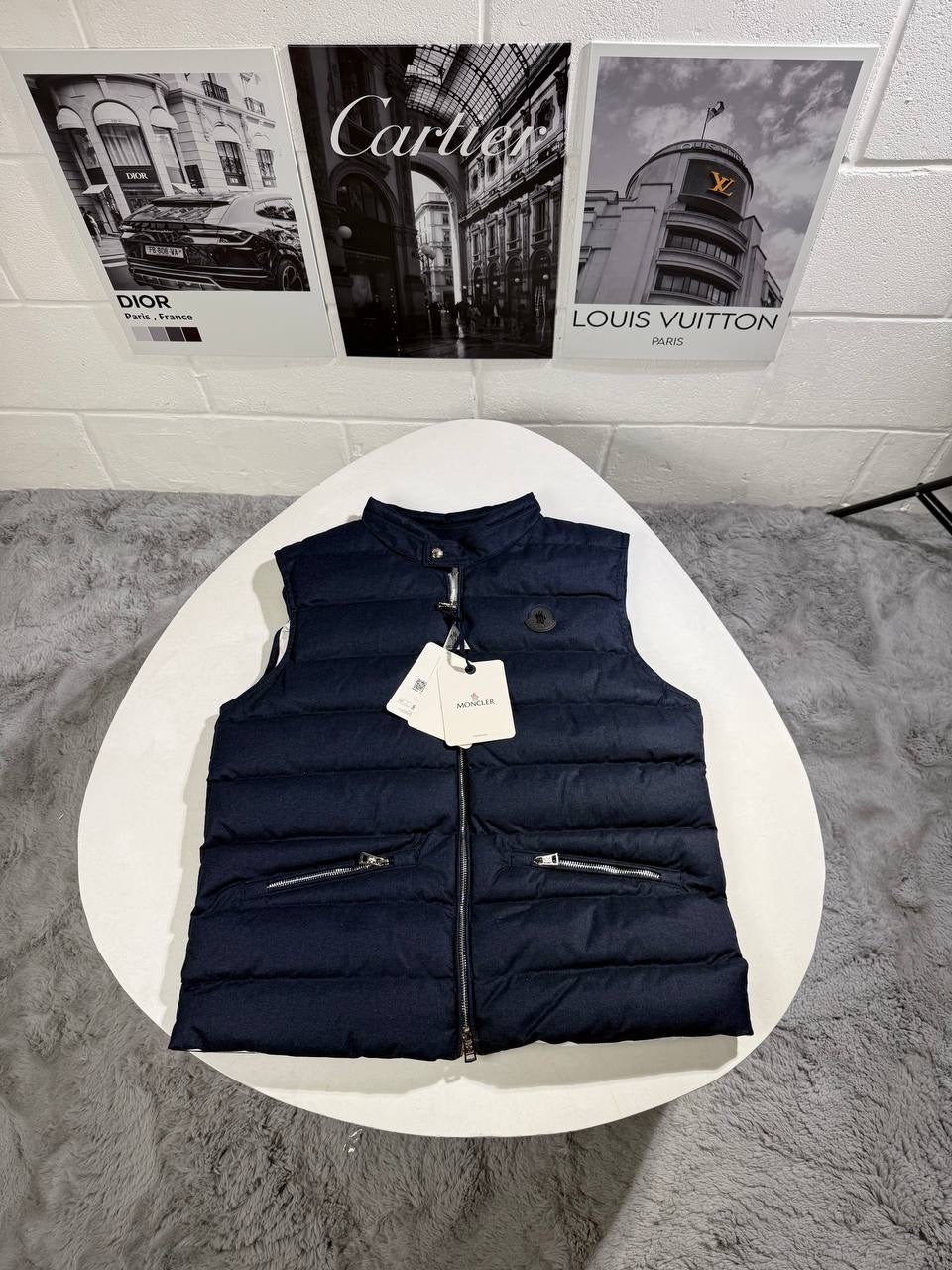 MNCLR CASHMERE DOWN GILLET NAVY