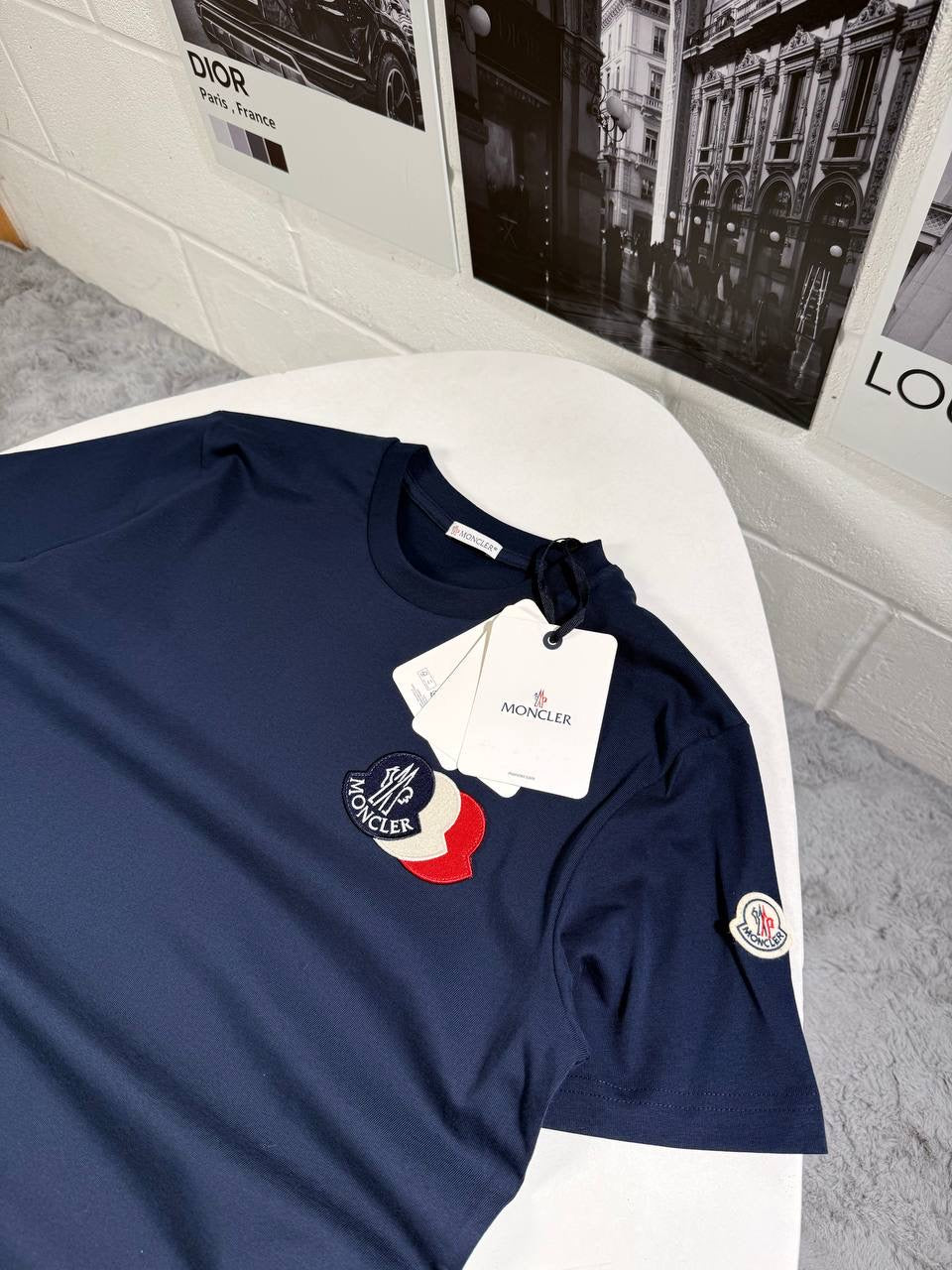 MNCLR TRICOLOR LOGO TSHIRT NAVY