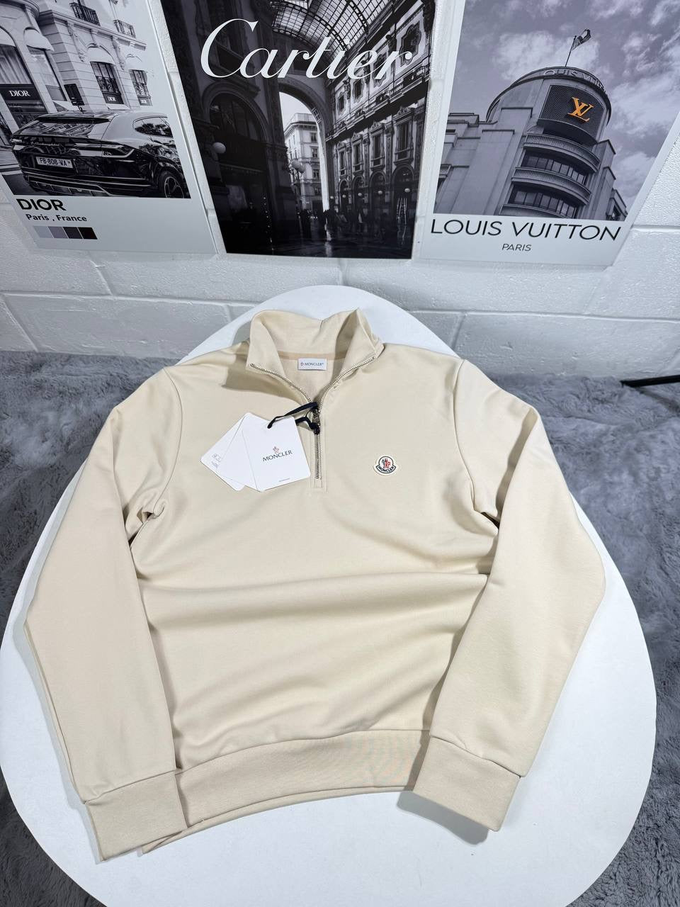 MNCLR HALF ZIP UP BEIGE