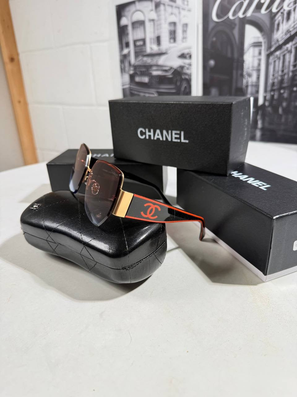 CHNL RED LOGO SUNGLASSES