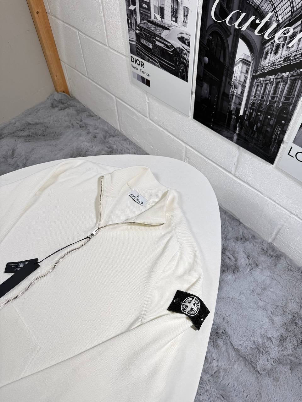 SI ZIP UP SWEATER WHITE