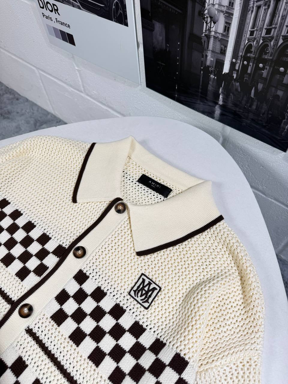 MIRI CHECKERED KNITTED SHORTSET