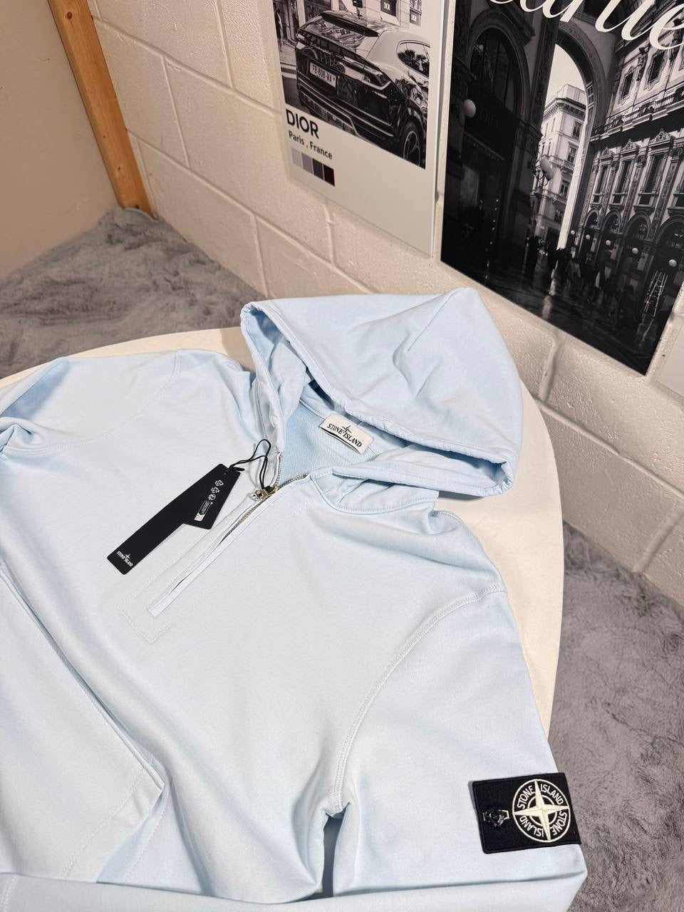 SI HALFZIP HOODIE BABY BLUE