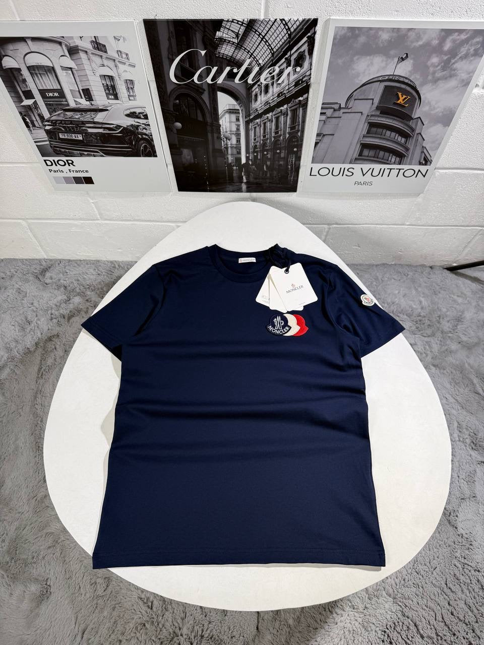 MNCLR TRICOLOR LOGO TSHIRT NAVY