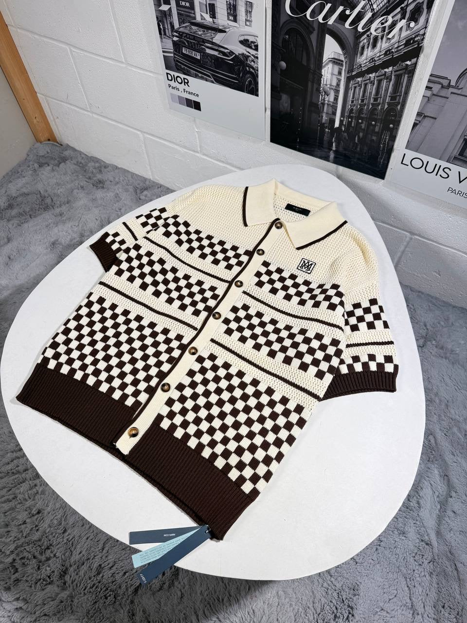 MIRI CHECKERED KNITTED SHORTSET