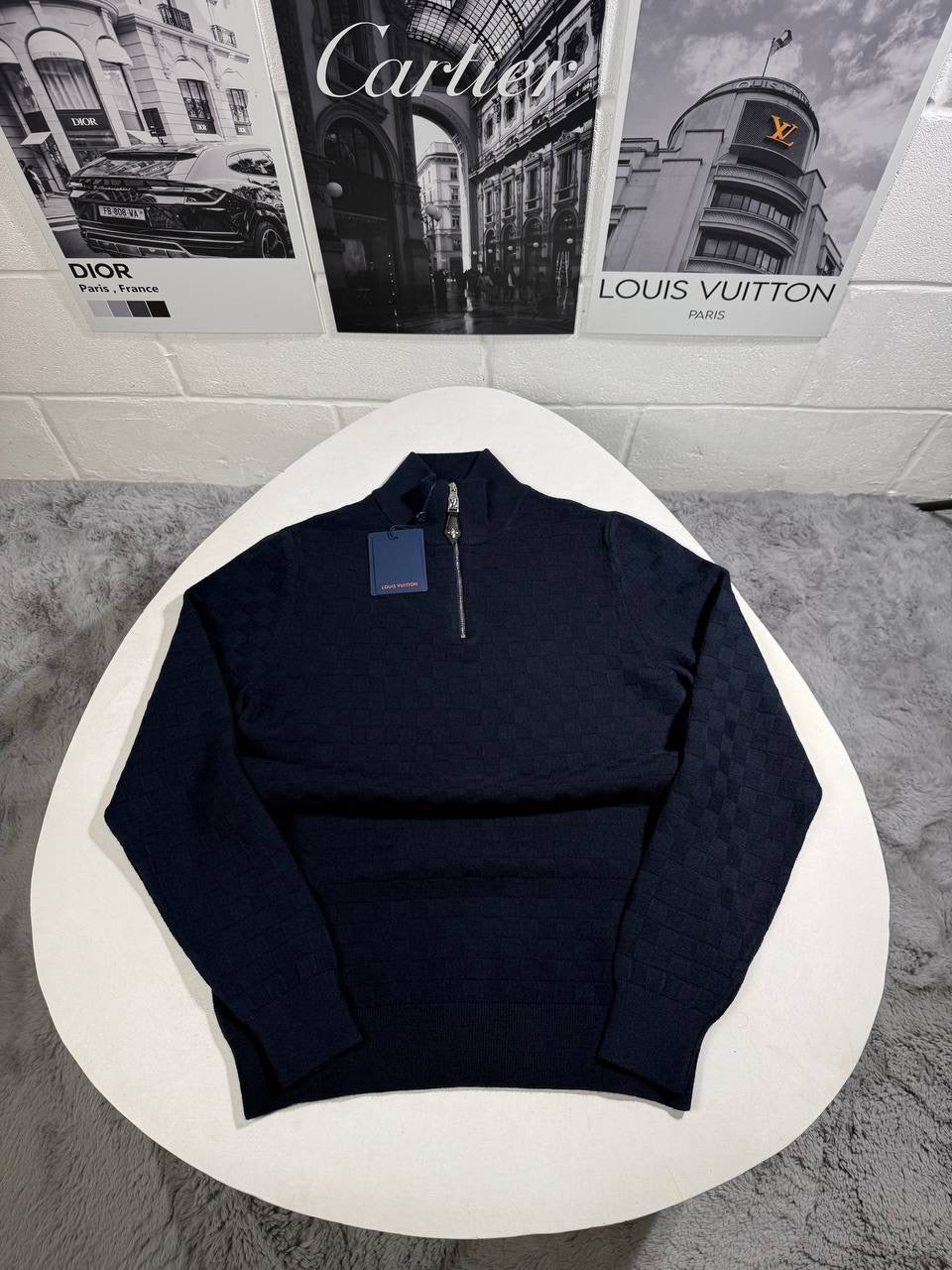 LVE HALF ZIP SWEATER NAVY