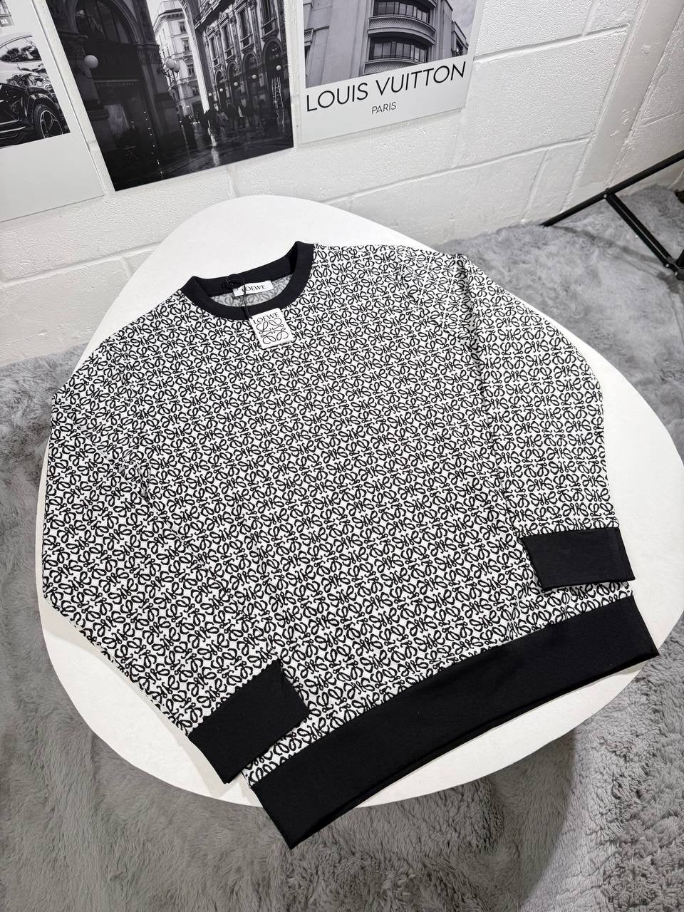 LOWE PATTERN SWEATSHIRT WHITE