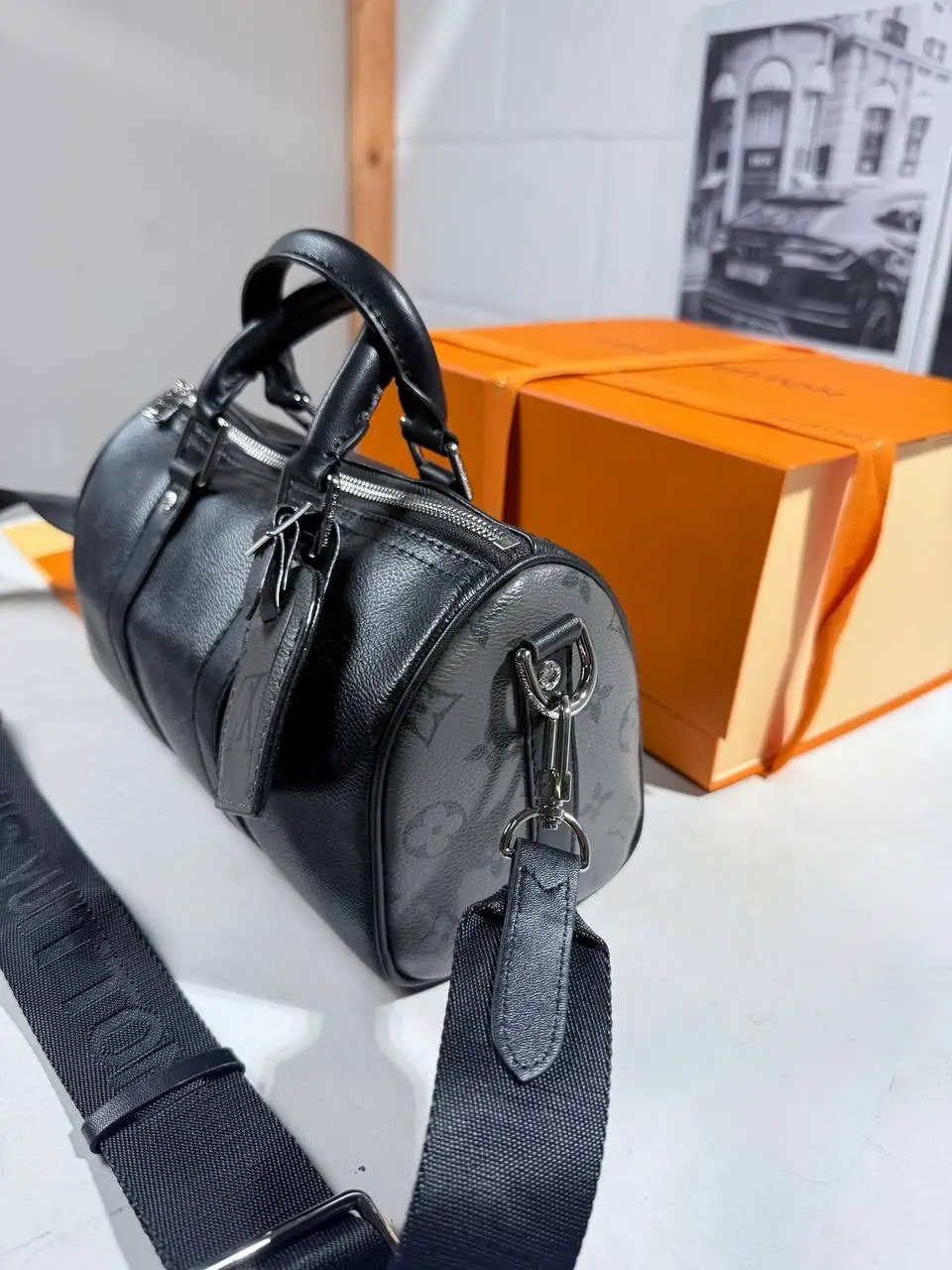 LVE MONOGRAM BLACK AND GREY BAG