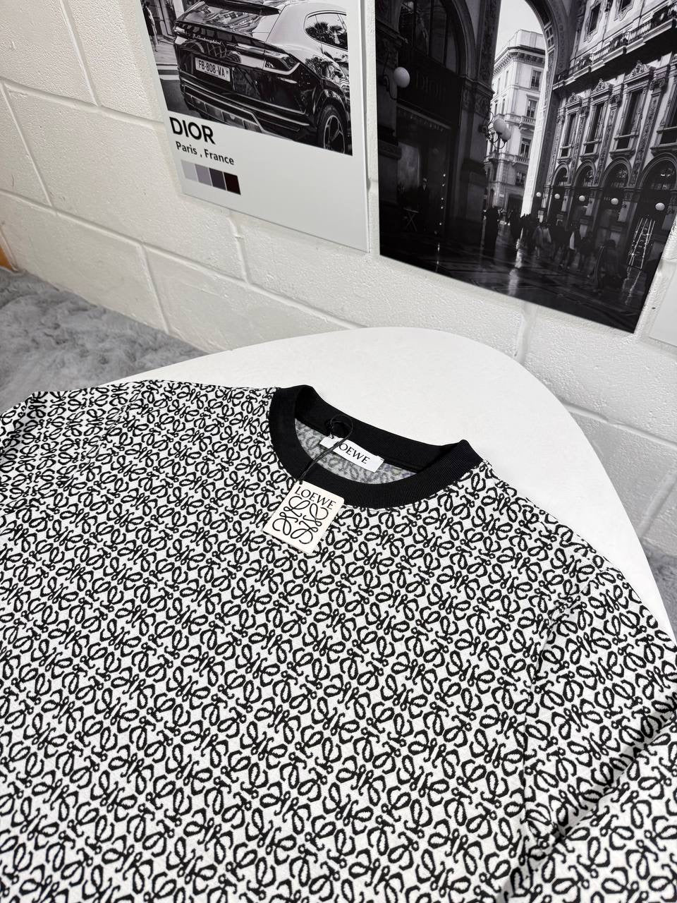 LOWE PATTERN SWEATSHIRT WHITE