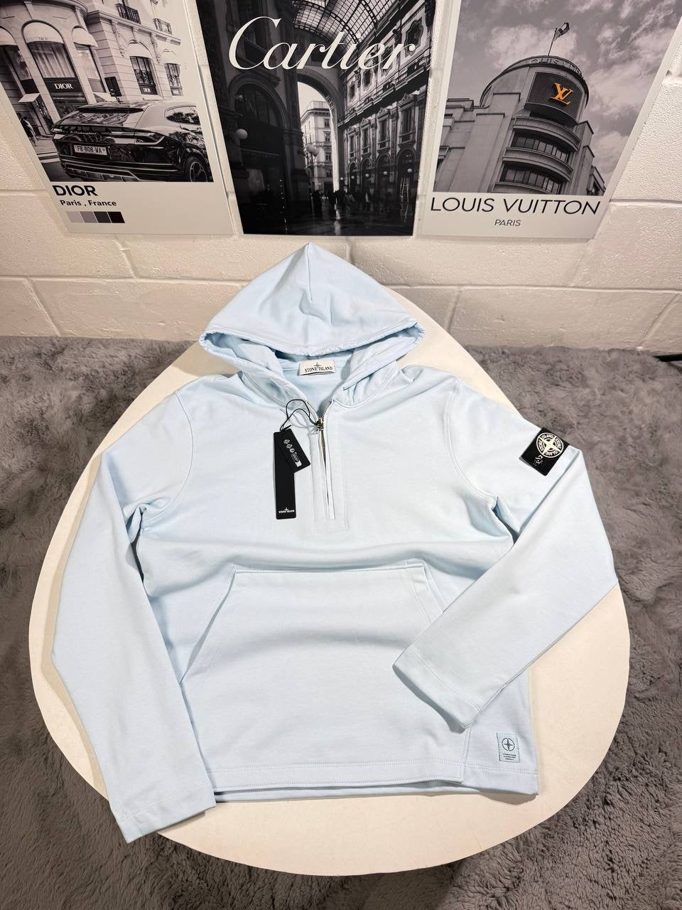 SI HALFZIP HOODIE BABY BLUE