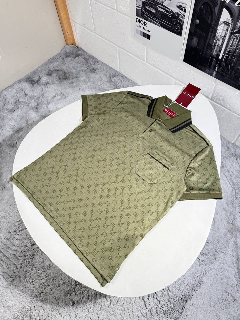 UCCI PATTERNED POLO GREEN