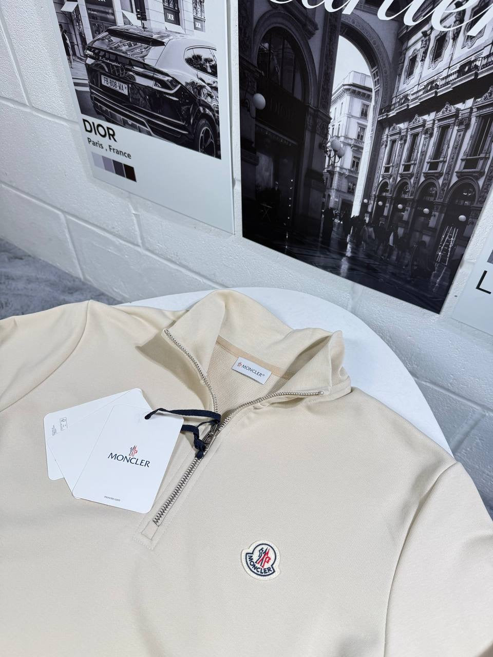 MNCLR HALF ZIP UP BEIGE