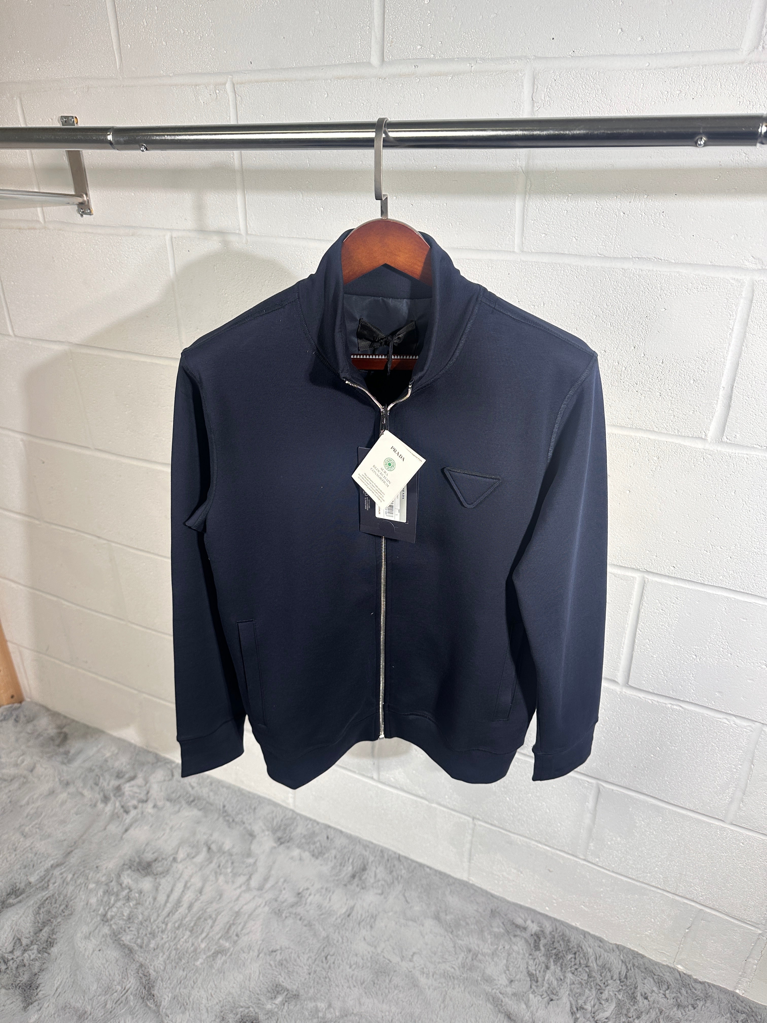 Cardigan Prada zippé bleu marine