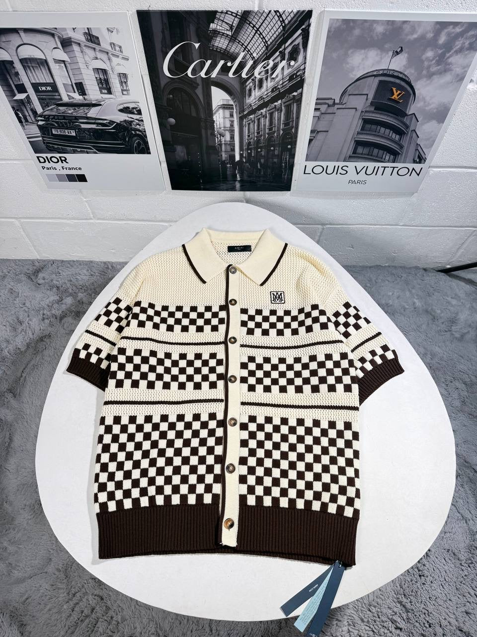 MIRI CHECKERED KNITTED SHORTSET