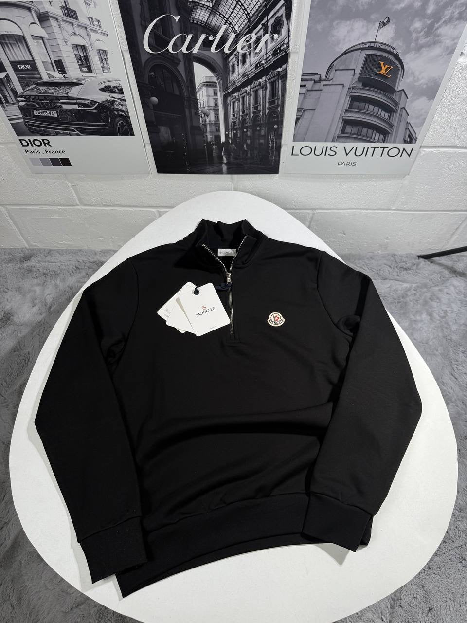 MNCLR HALF ZIP UP BLACK