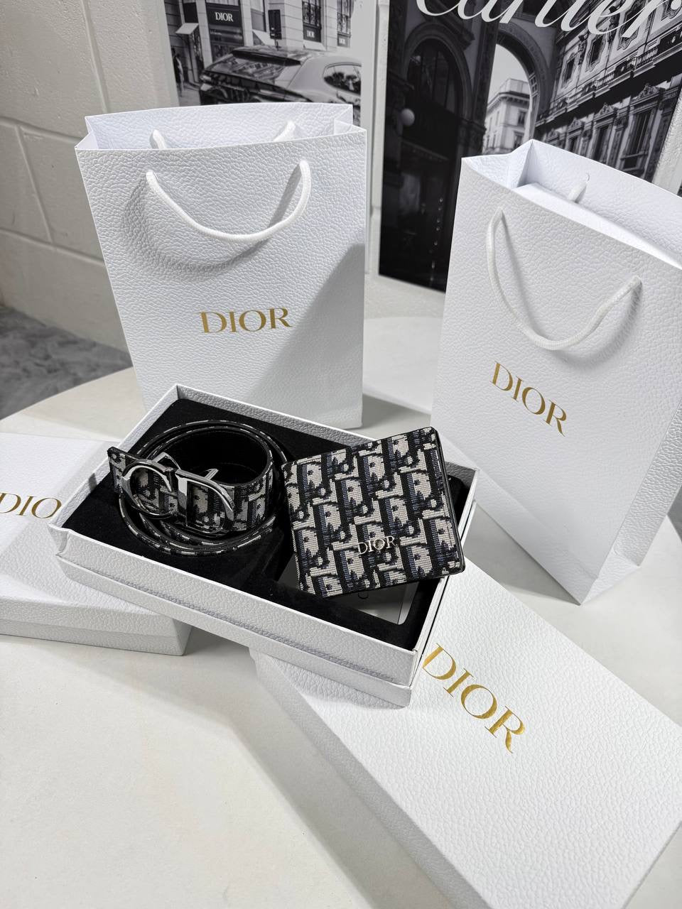 CD REVERSIBLE BELT & WALLET GIFT SET #9