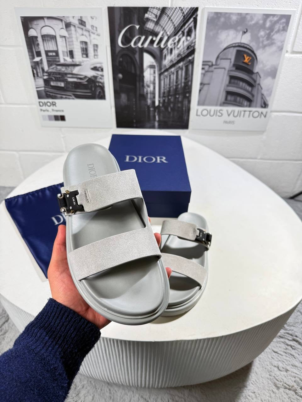 IOR AQUA SANDAL GREY SUEDE