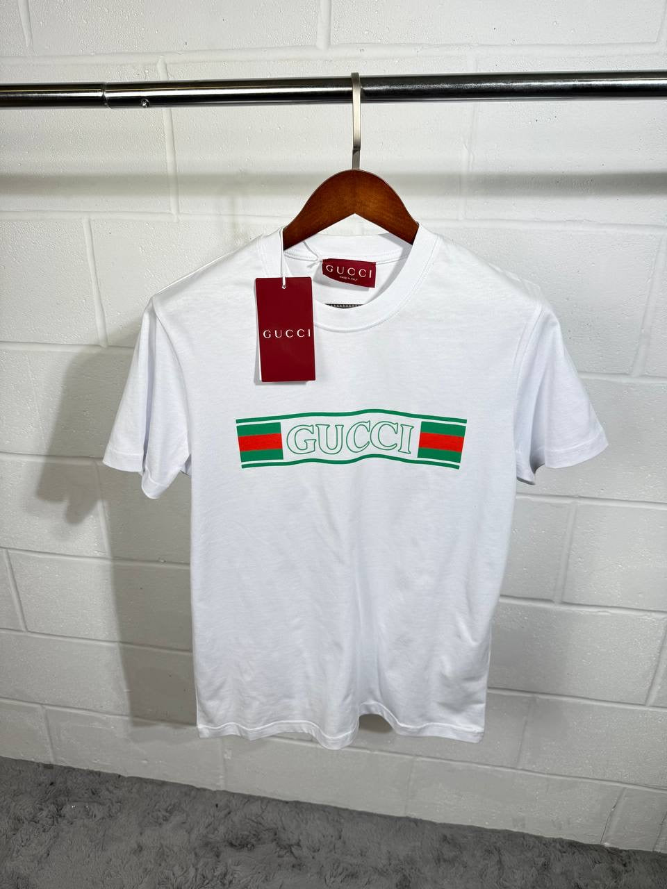 Guci Tshirt white & Green