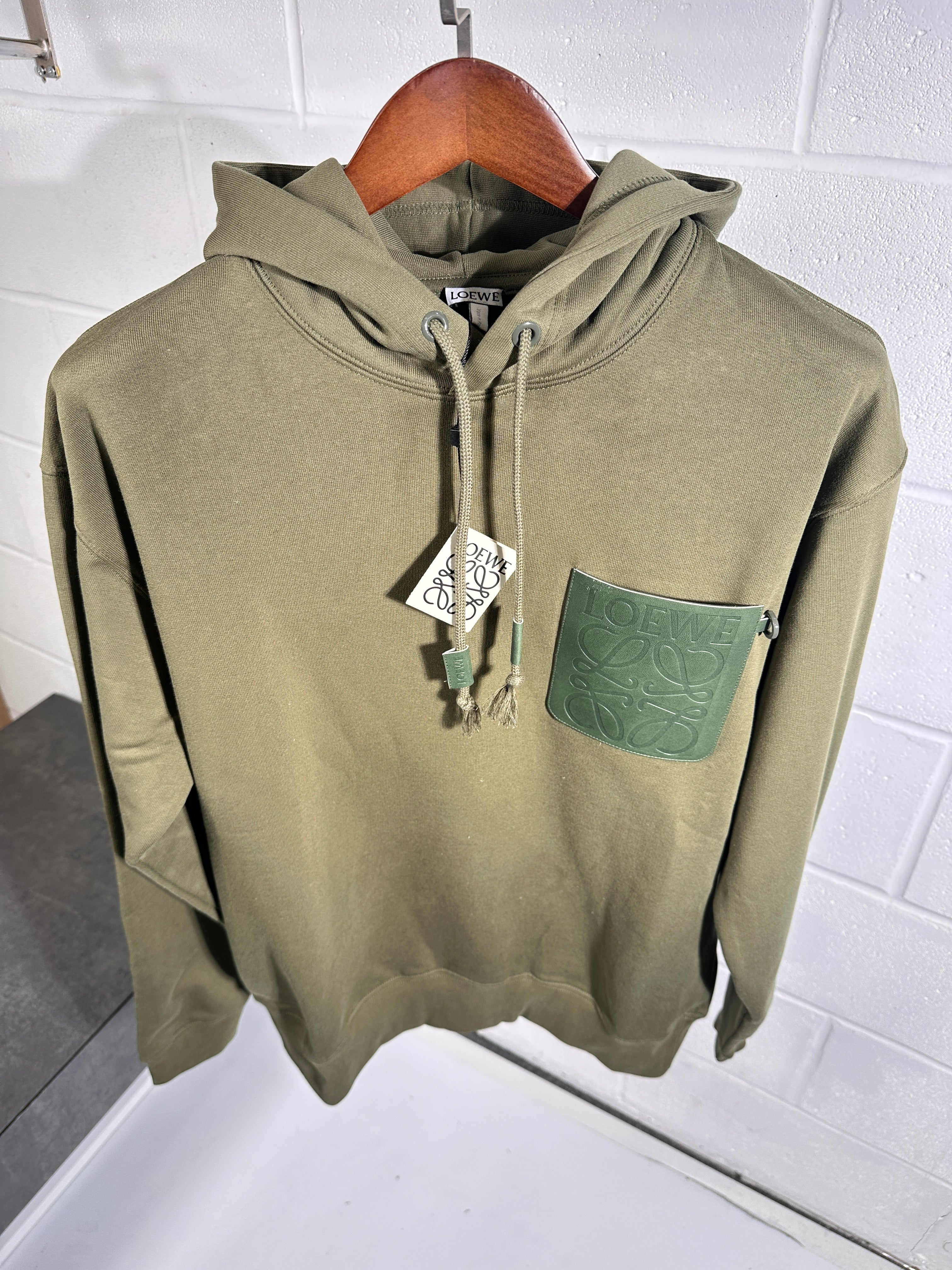 Sweat à capuche Loewe gris vert