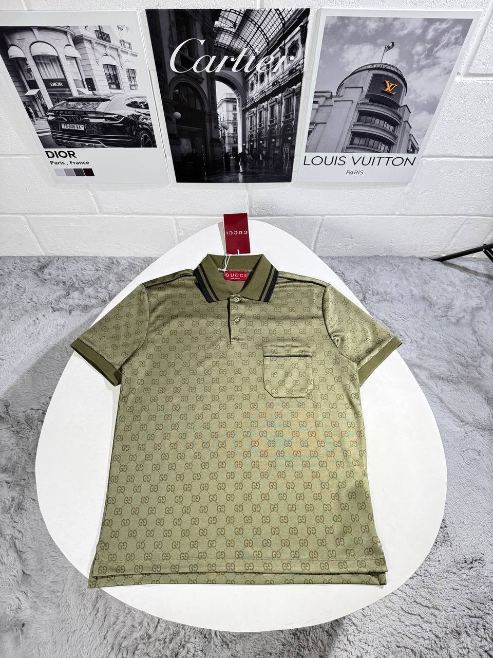 UCCI PATTERNED POLO GREEN